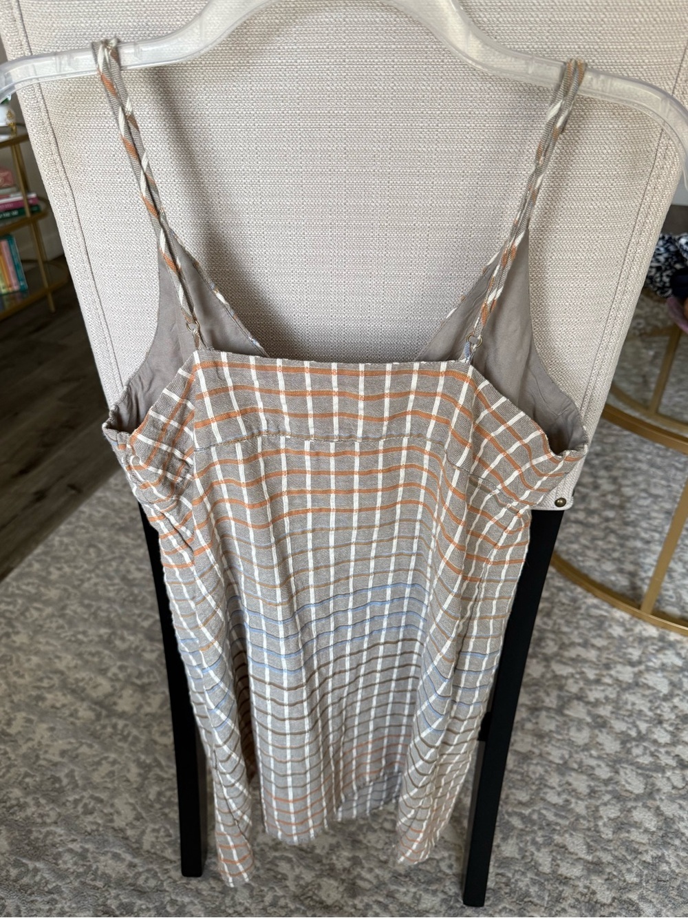 Free People Better Together Plaid Blazer & Mini Dress Set Taupe Cotton Size M - Picture 14 of 15